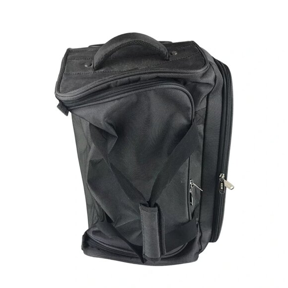 KKDK Unisex Adult Black Gray Double Handles Pockets Trolley Duffle‎ Luggage Bag - Picture 2 of 11